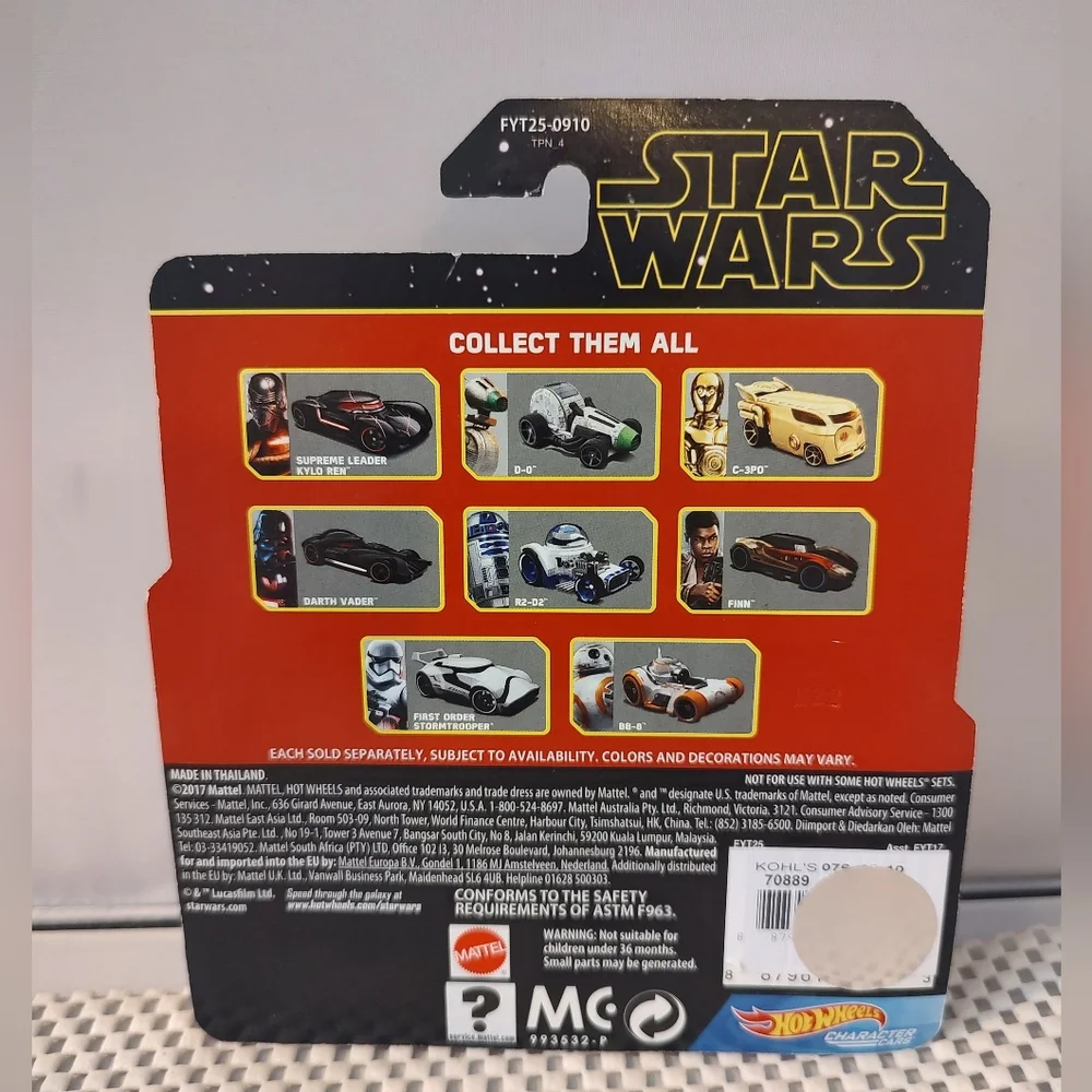 Hot Wheels Character Cars Rey Star Wars Die-Cast NWT The Rise of the Skywalker